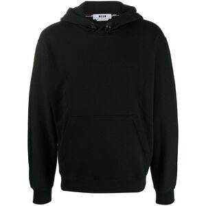 MSGM Embroidered Logo Hoodie Men BLACK Sweaters & Cardigans